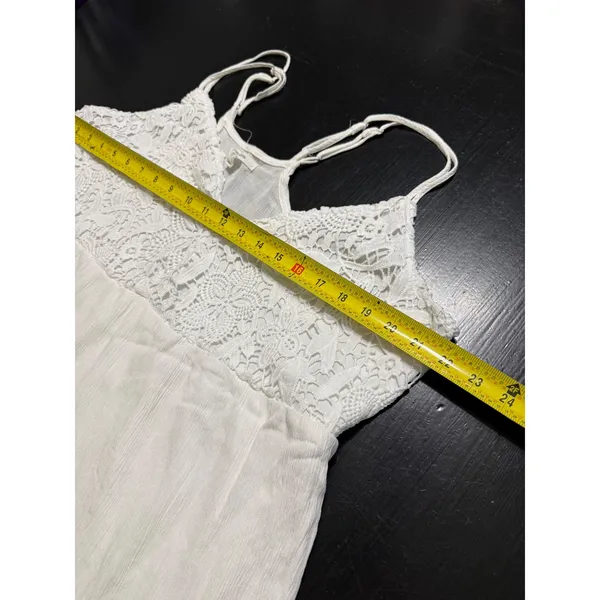 Maurices White Crochet Lace Gauze Boho Ruffle Hem Cami dress XL - Image 3