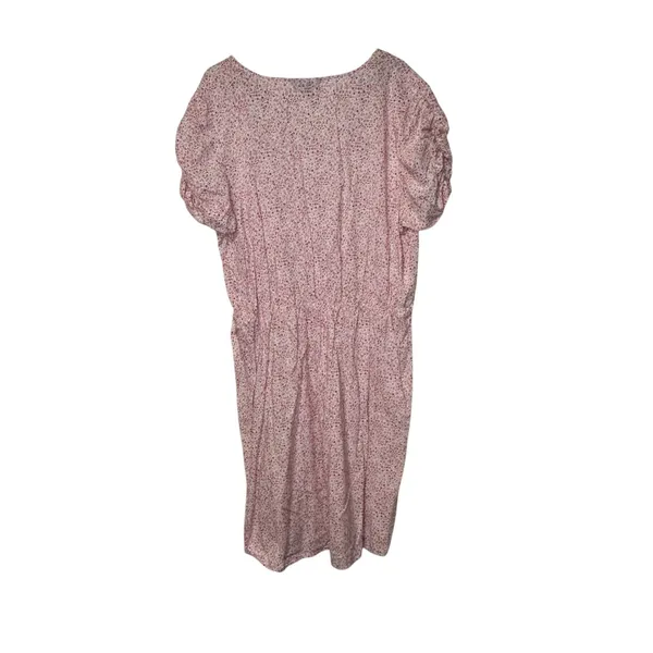 Banana Republic Womens Midi Dress Ruched Sleeve Dainty Floral V-Neck Summer XL - Image 10