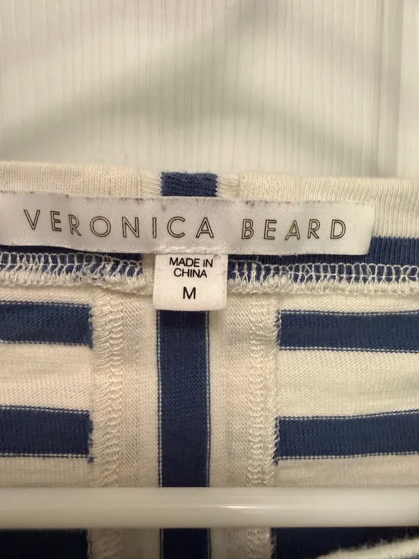 Veronica Beard Lincoln Mariner Striped Lace Up Shoulder Top Medium‎ Nautical - Image 4