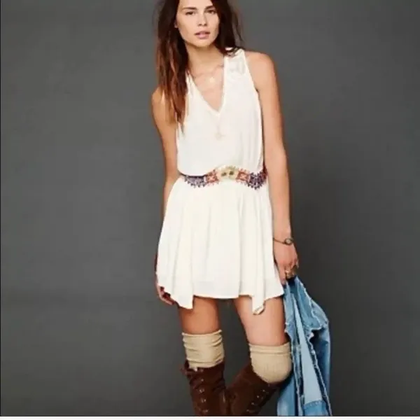 Free People Light Heart Dress with Embroidered Waistline S - Image 2