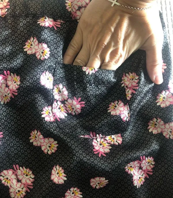 - Old Navy Sleepwear bottoms(black with pink flower print) and top(white) - Image 3