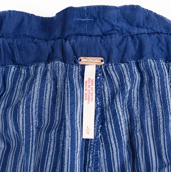 Free People Runyon Oversized Stripe Pants Womens xl Blue Striped Harem Festival - Image 4