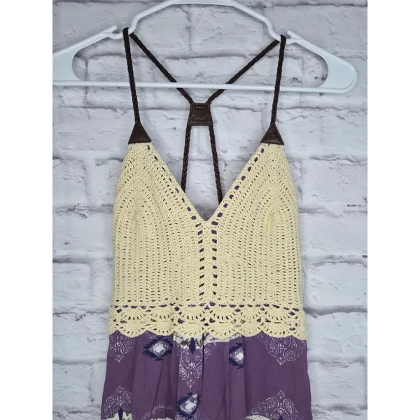 NWT Boot Barn Shyanne Crochet Boho Dress Purple Southwestern Aztec Festival S - Image 3
