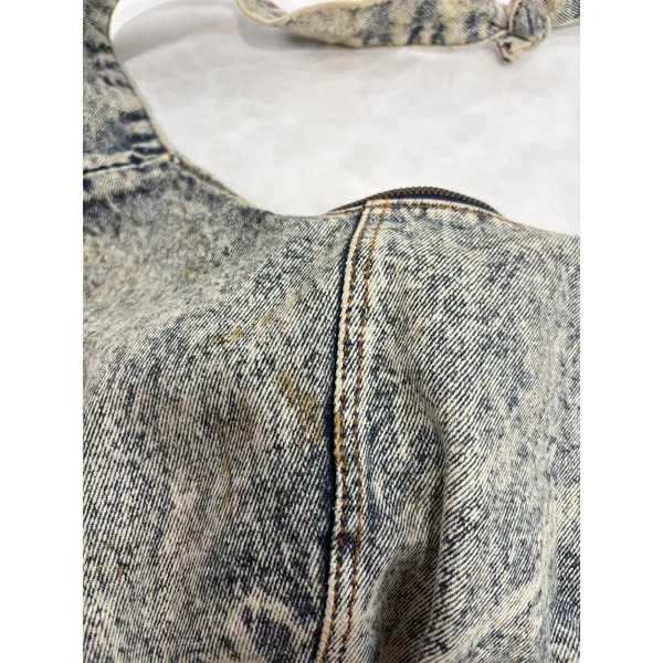 Vintage Y2K 90s Acid Wash Denim Hobo Bag Shane's Logo Retro Slouchy‎ Shoulder - Image 6