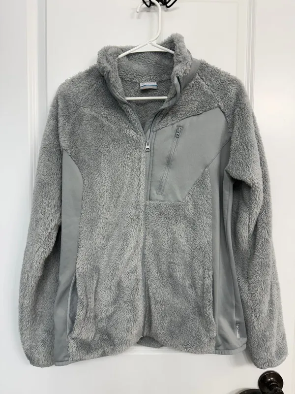 Columbia Gray High-Pile Fleece Full-Zip Jacket Women’s L - Image 3