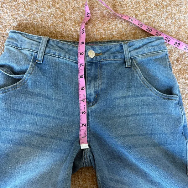 Edikted‎ Womens Wide Leg Cargo Jeans Blue Medium Wash High Rise Utility Size S - Image 7