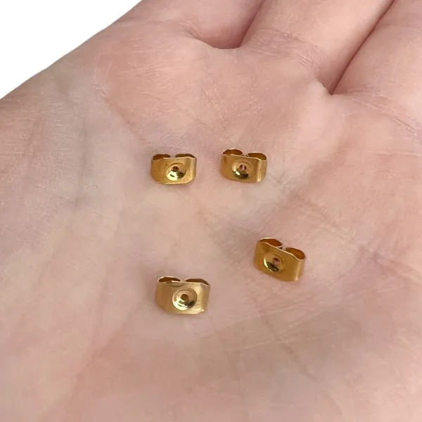 Shiny Gold Tone Huggie Hoops Rhinestone Pierced Earrings Set - Image 10