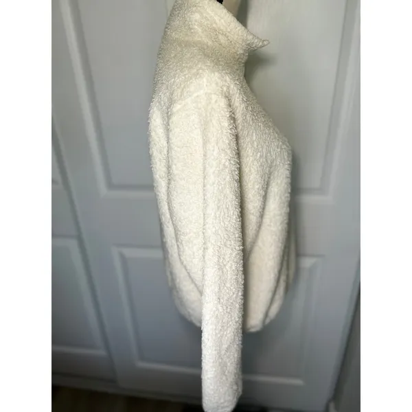 Patagonia Los Gatos 1/4 Zip Fleece‎ Pullover Medium Birch White Sherpa Jacket - Image 2