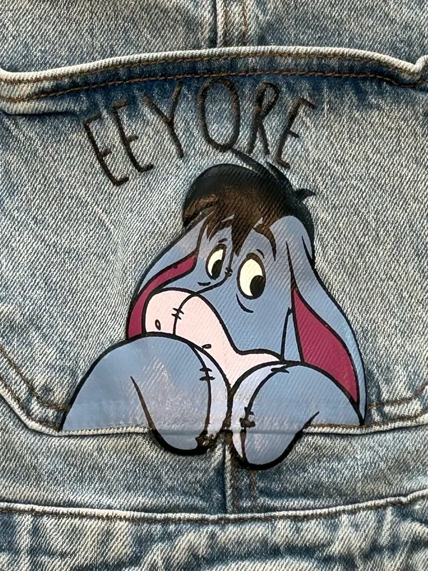 Her Universe Disney Winnie the Pooh Eeyore Denim Shortalls Overalls Small S - Image 8