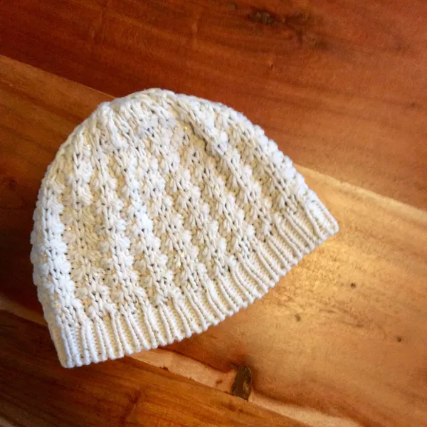 GAP Woven Cream & Gold Beanie - Image 2