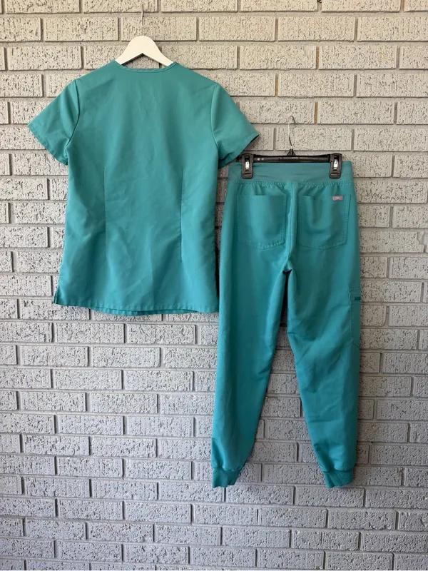 Figs Scrub Set Marine Cactus Catarina Top Zamora Joggers Size XXS - Image 7