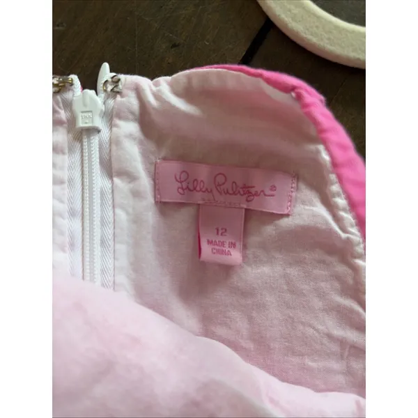 Lilly Pulitzer Top Halter Pink Seersucker Womens Size 12 Lace Annabelle Halter - Image 5