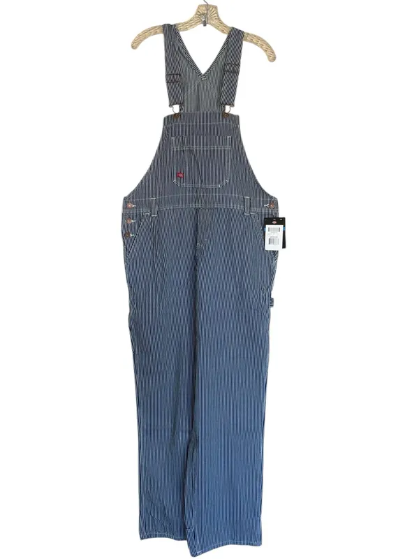 NWT Dickies Relaxed Fit Bib Overalls Rinsed Hickory Stripe Blue White Cotton XS - Image 6