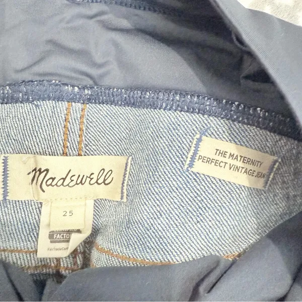 Madewell The Maternity Over-the-Belly Perfect Vintage Jean‎ Decatur Wash Size 25 - Image 4