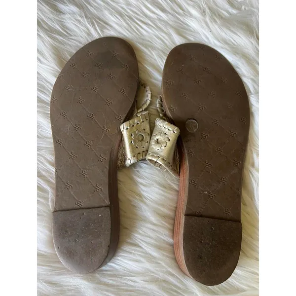 Jack Rogers Metallic Gold Leather Sandals size 7 - Image 8