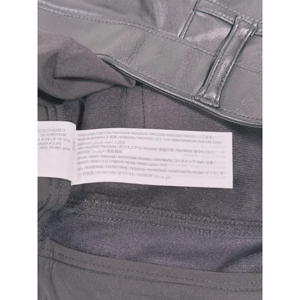 Abercrombie & Fitch Curve Love Vegan Leather Dad Shorts Size 32 Black Biker Moto - Image 9