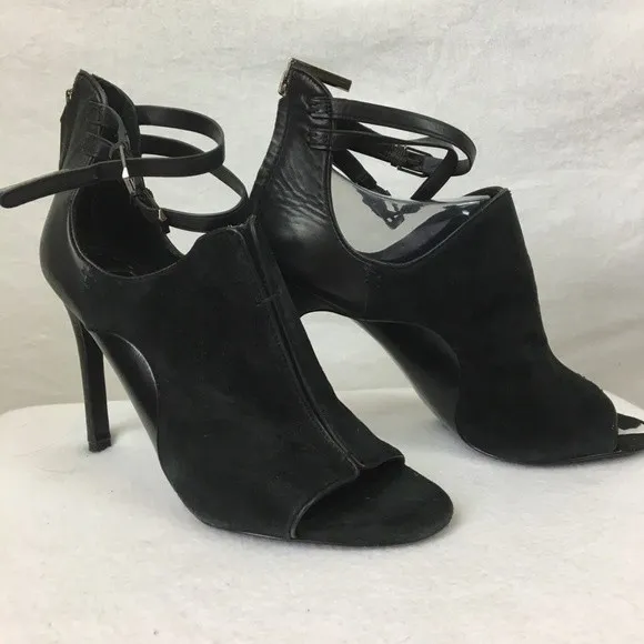 Dolce Vita Black Suede Ankle Strap Open Peep Toe High Heel Sandal Shoes 9 - Image 3