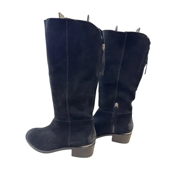 Naughty Monkey Womens Black Suede Leather Riding Boots Size 8.5 SKU 7436 - Image 6