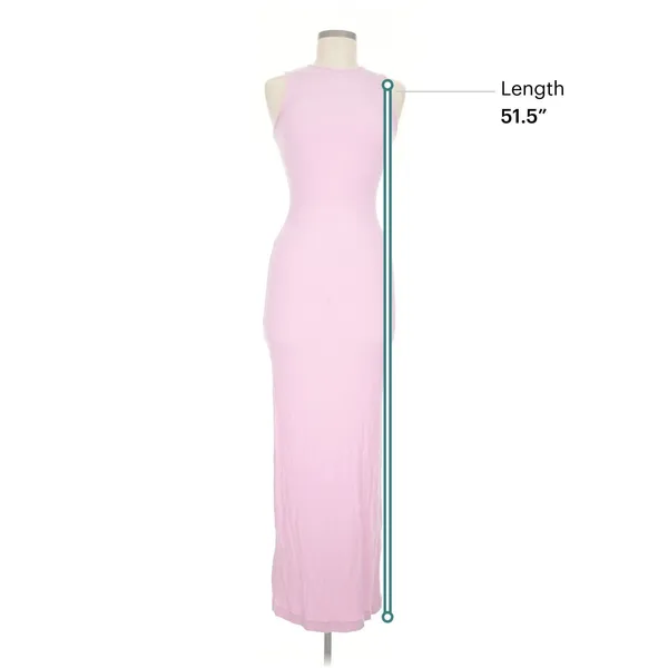 SKIMS Pink Sleeveless Bodycon Maxi Dress Stretchy Fitted Size M - Image 3