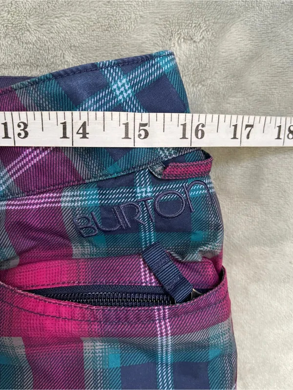 Burton women’s Society Pink Plaid Snow Pants snowboard ski resort winter XS - Image 7