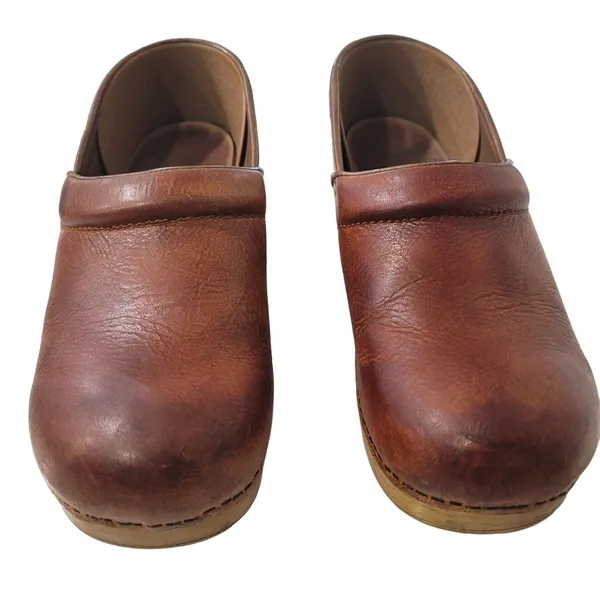 DANSKO Antique Brown Oiled Leather Clogs Size 40 US 9.5-10 - Image 5
