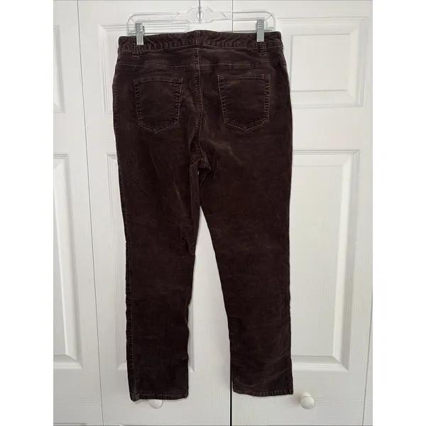 Charter Club Corduroy Pants Womens Size 10P Brown Straight Stretch Cotton Petite - Image 2