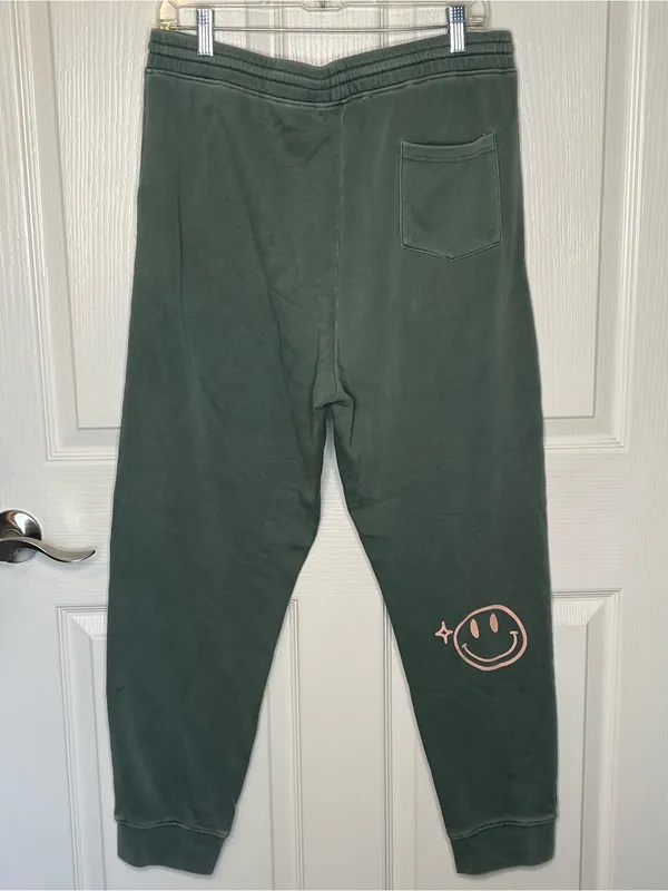 Peanut Butter Jelly Sage Green Nature Lovers Graphic Sweatpants Sz L Joggers - Image 6