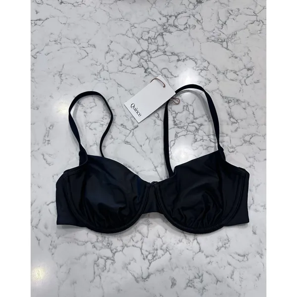 NWT Quince Black Italian Demi Underwire Bikini Top Size Large - Image 3