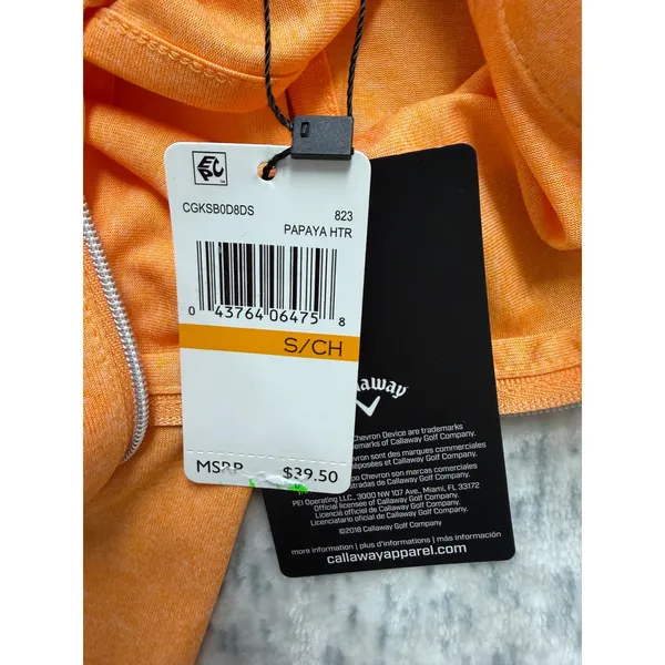 Callaway Womens‎ Sm Sleeveless Golf Polo Shirt Papaya Heather Orange CGKSB0D8DS - Image 5