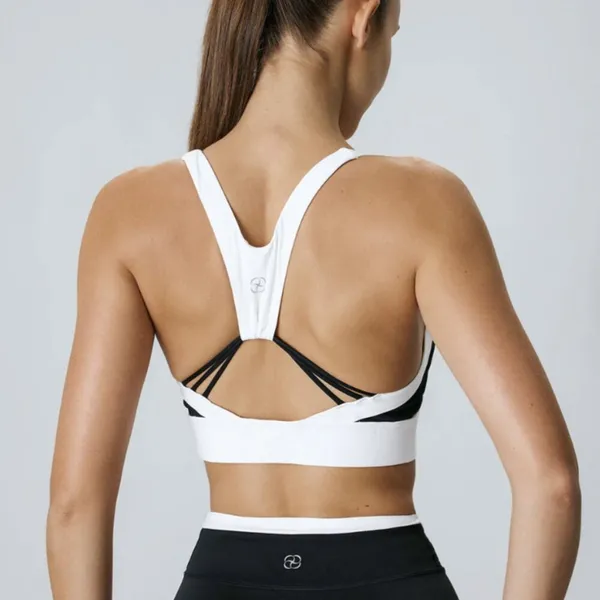 Berlook Black Contrast U Neck Sports Bra - High Support 48 - Image 3