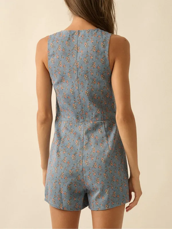 Floral denim romper - Image 8