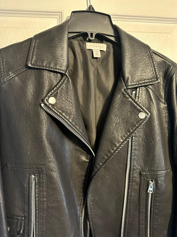 Topshop Leather Moto Jacket - Image 2