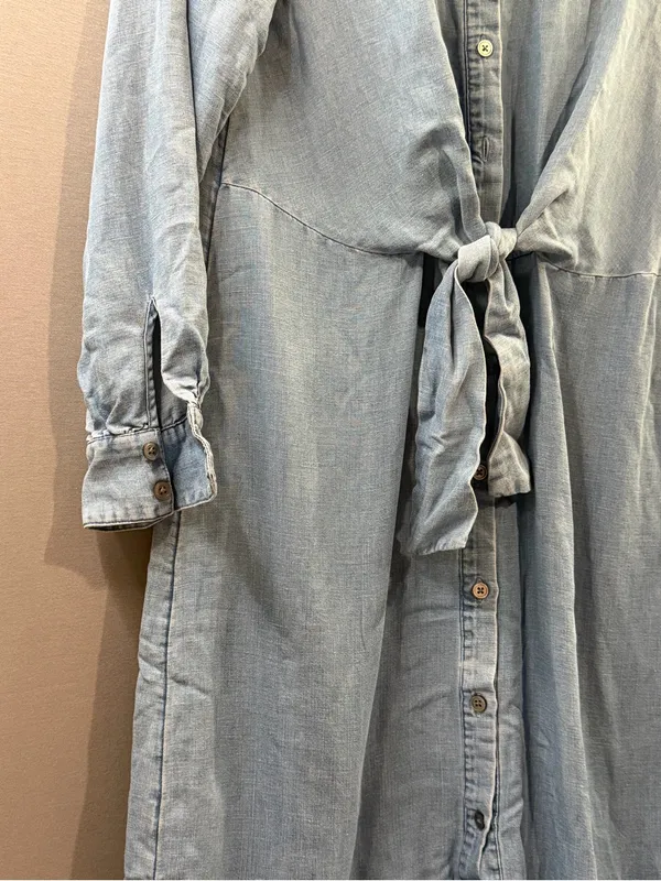 Loft size 6 button down chambray Shirt Dress midi fall style women’s - Image 4