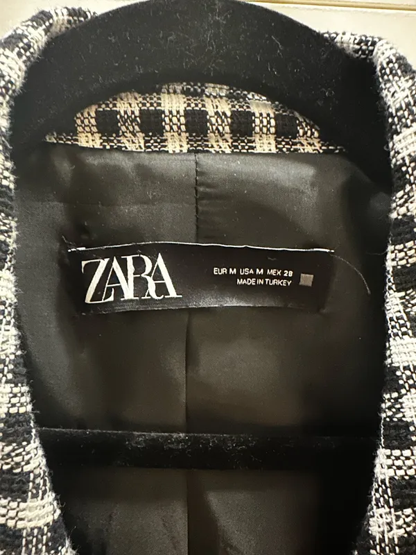Zara black and white gingham suit jacket - Image 8
