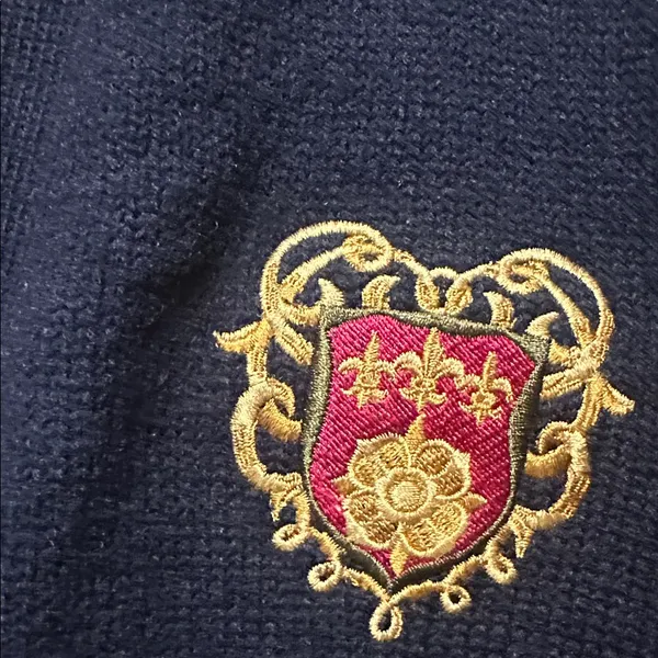 Chaus ‎ navy wool cardigan size M eclectic grandpa - Image 2