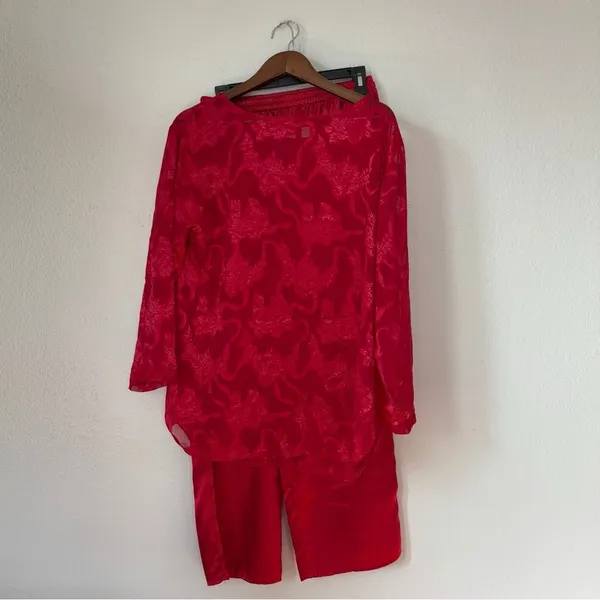Victoria's Secret Gold Label Red Pajama Set - Image 3