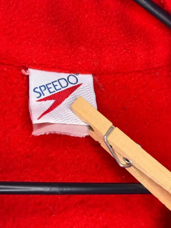 Red Fleece Speedo Zip Up Sweater - Image 3