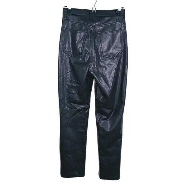 Abercrombie & Fitch Curve Love 90s Straight Faux Leather Pants Size 27 (4) Black - Image 3