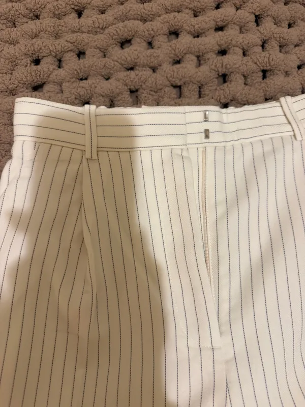 Abercrombie & Fitch Cream Pinstripe Wide-Leg Pants - Image 7