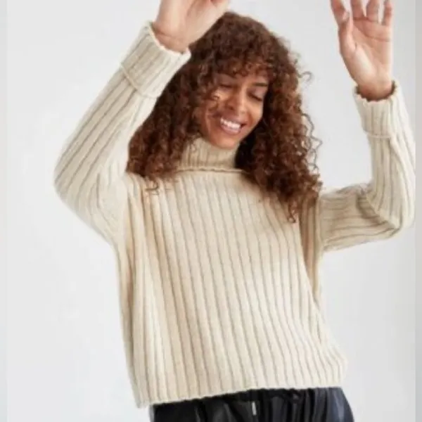 Ralph Lauren Thick‎ chunky wool blend turtleneck Fisherman Core C31 - Image 2