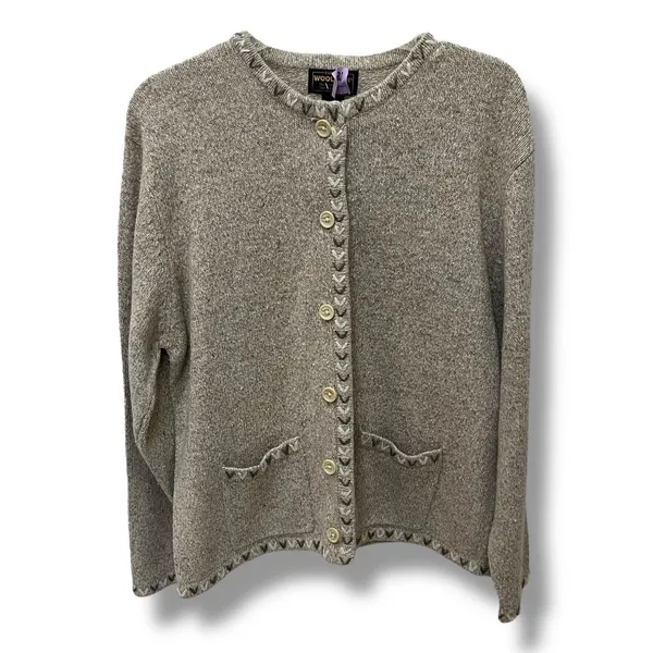 Woolrich buttoned British tan sweater cardigan size XL - Image 2