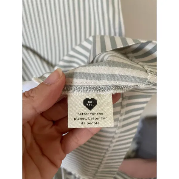 Madewell Striped Button Mini Dress Green Gray Tank Size Small - Image 7