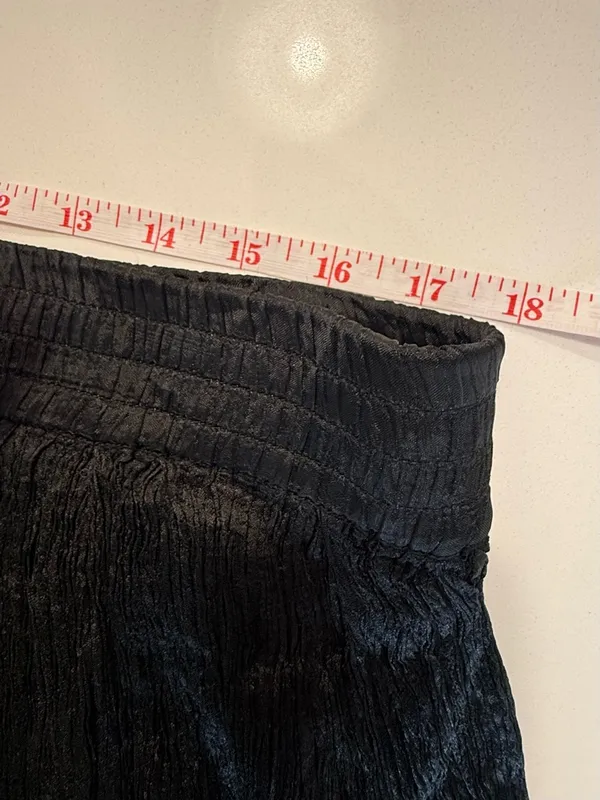 Black Crinkle‎ Wide-Leg Palazzo FlowlyPants Size Small - Image 9