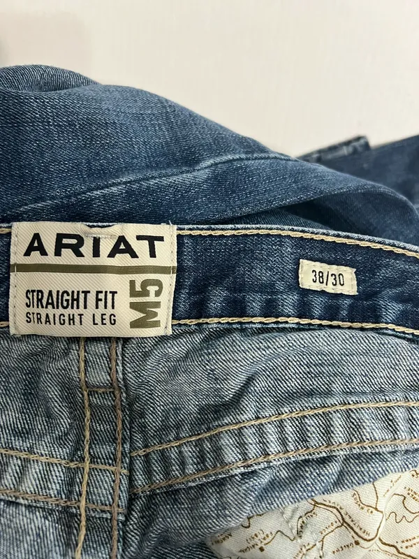 Ariat Straight M5 Men's Blue Jeans - Image 5