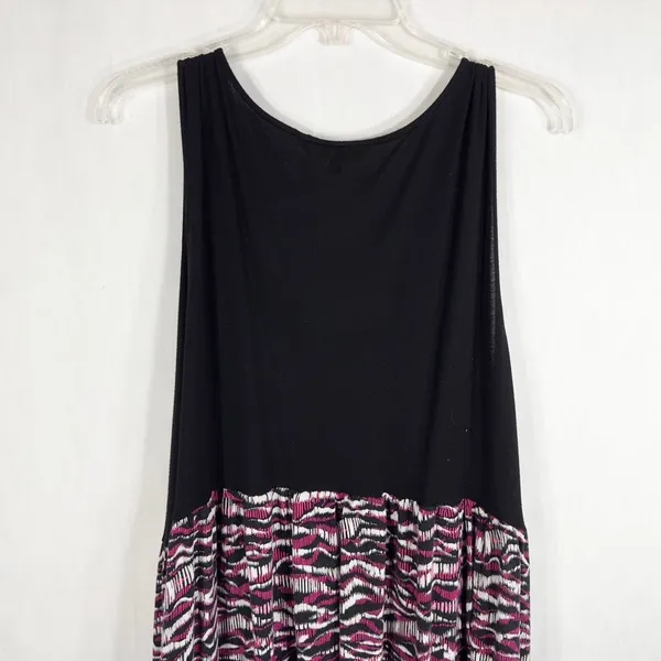 Daisy Fuentes Plus Size 3X Maxi Dress Black Pink‎ Color Block Sleeveless 789 - Image 3