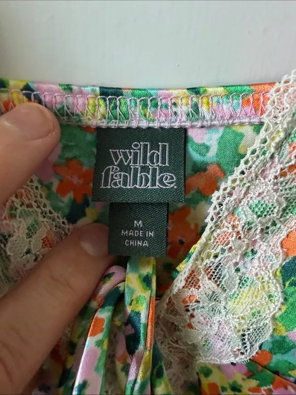 Women's Wild Fable Lace Trim Satin Maxi Slip Dress Size Medium - Image 3