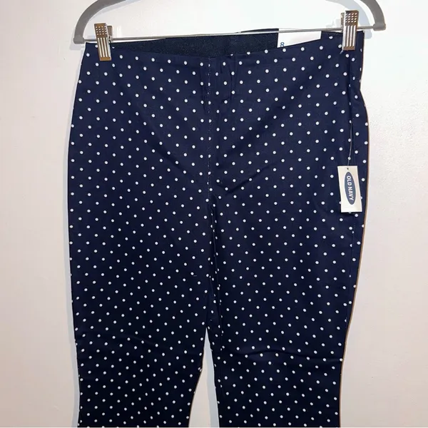 Old Navy women’s business casual stretchy Blue & White Polka Dot Pants size 8 🆕 - Image 14
