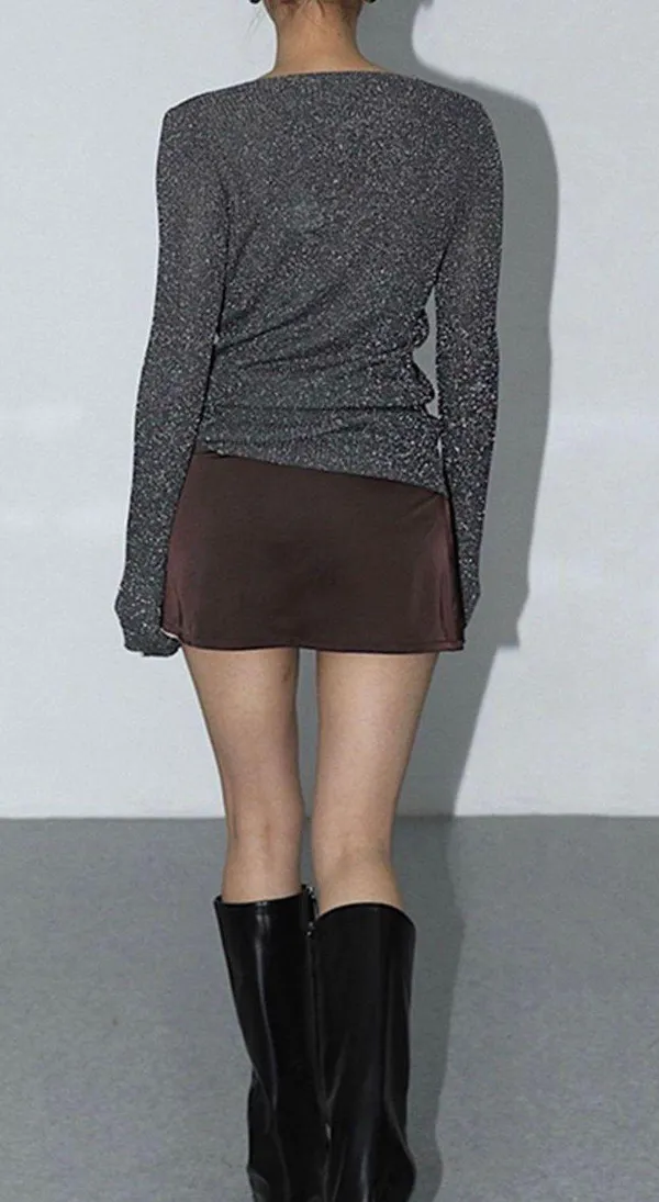 Commence Satin Mini Skirt - Image 3