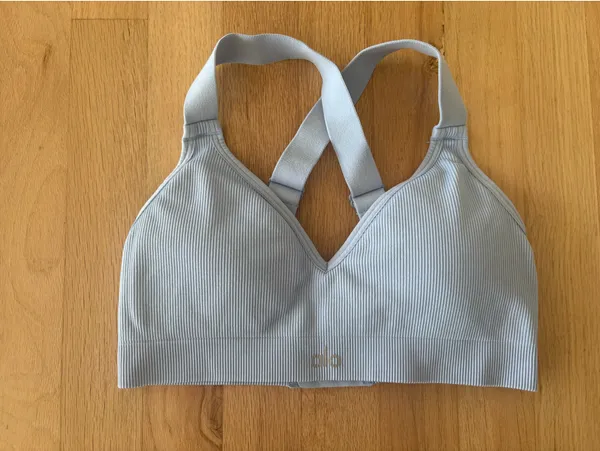 Alo Yoga Seashell Blue Seamless Ribbed Set - Image 9
