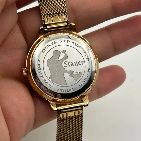 Stauer Gold-tone Swirling Stunner Crystal Bezel Women's Watch Working - Image 5